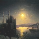 Ivan-Constantinovich-Aivazovsky-xx-A-Lunar-night-on-the-Bosphorus-xx-Private-Collection